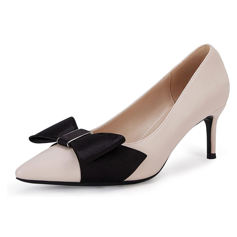 Pointed Toe Pumps Stiletto Bowknot High Heels Size 7.5-8 NEW